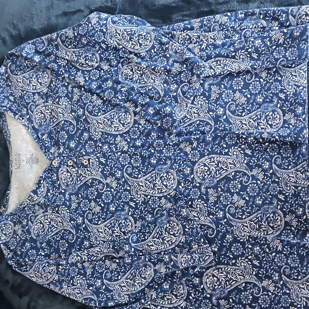Croft & Barrow Women's Paisley and Floral Tops - Blue, Orange, Black Set Of 3 - Picture 7 of 9